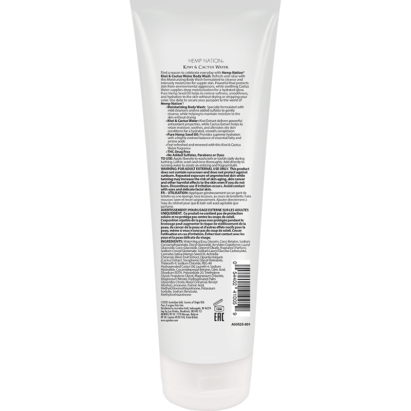 Australian Gold Hemp Nation Kiwi & Cactus Water Body Wash