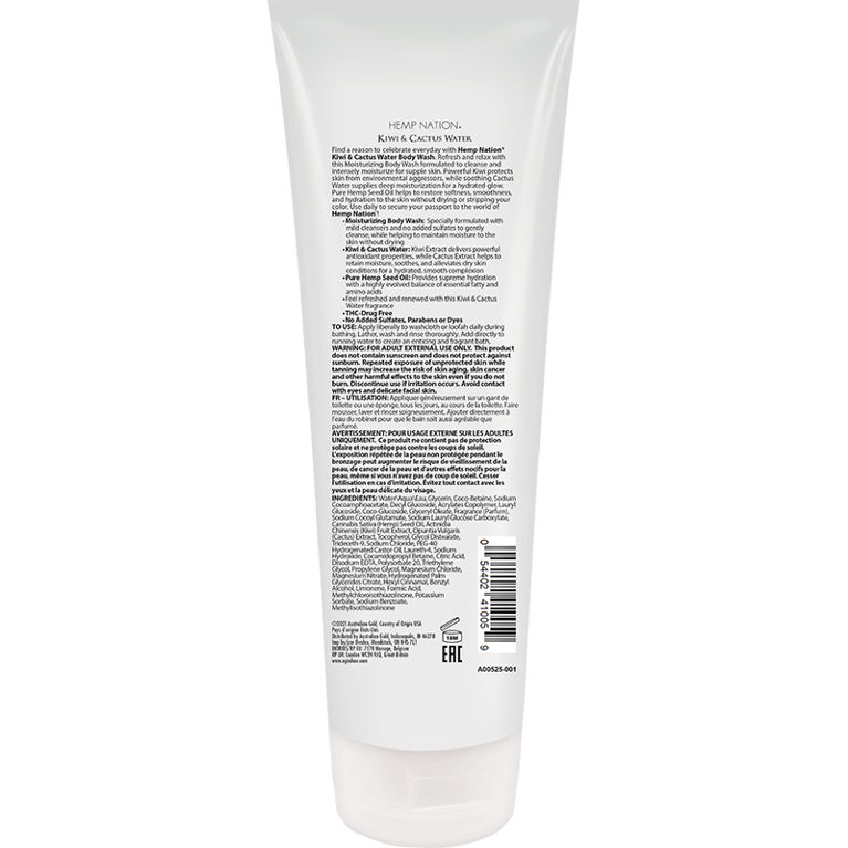 Australian Gold Hemp Nation Kiwi & Cactus Water Body Wash