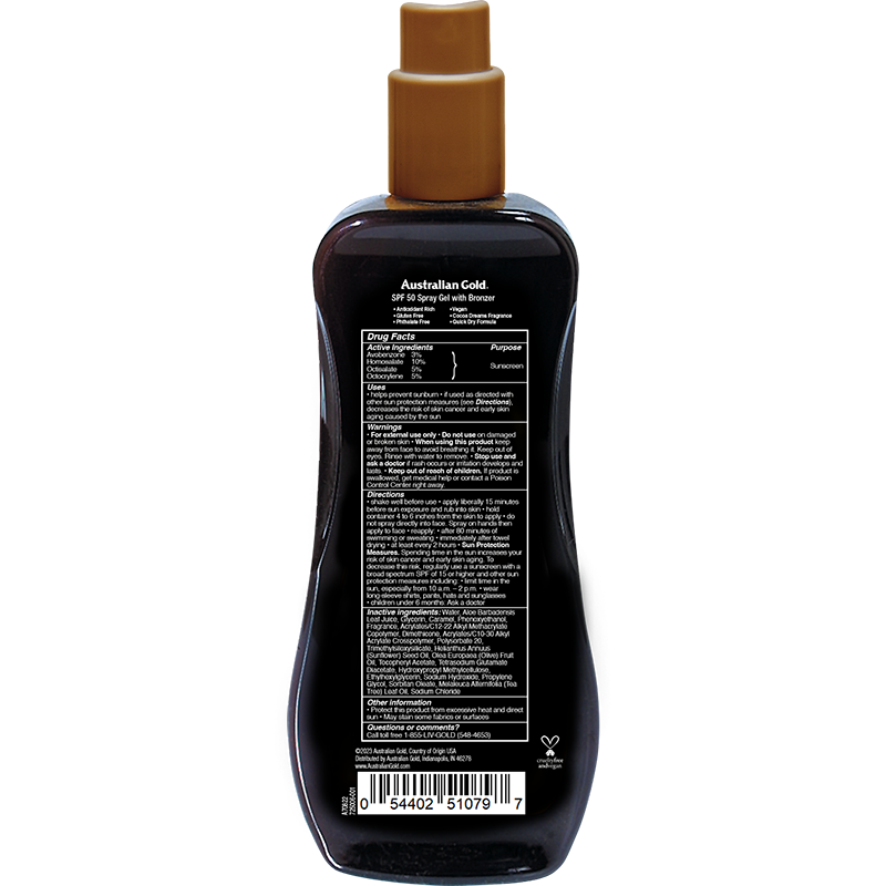 Australian Gold SPF 50 Spray Gel Bronzer
