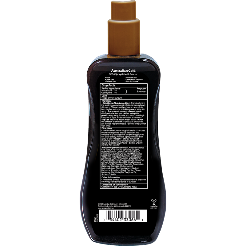 Australian Gold SPF 4 Spray Gel Bronzer