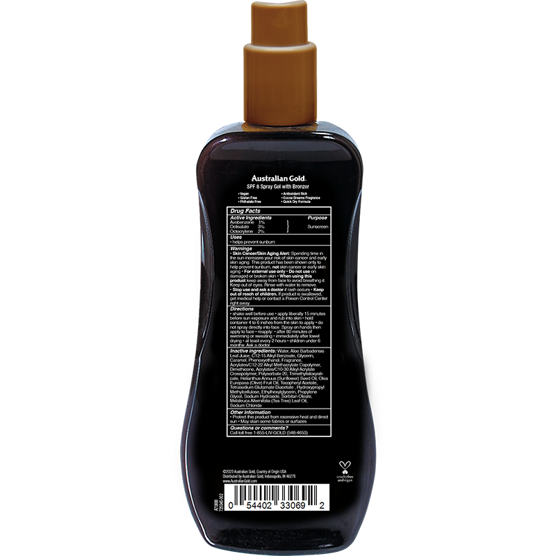 Australian Gold SPF 8 Spray Gel Bronzer