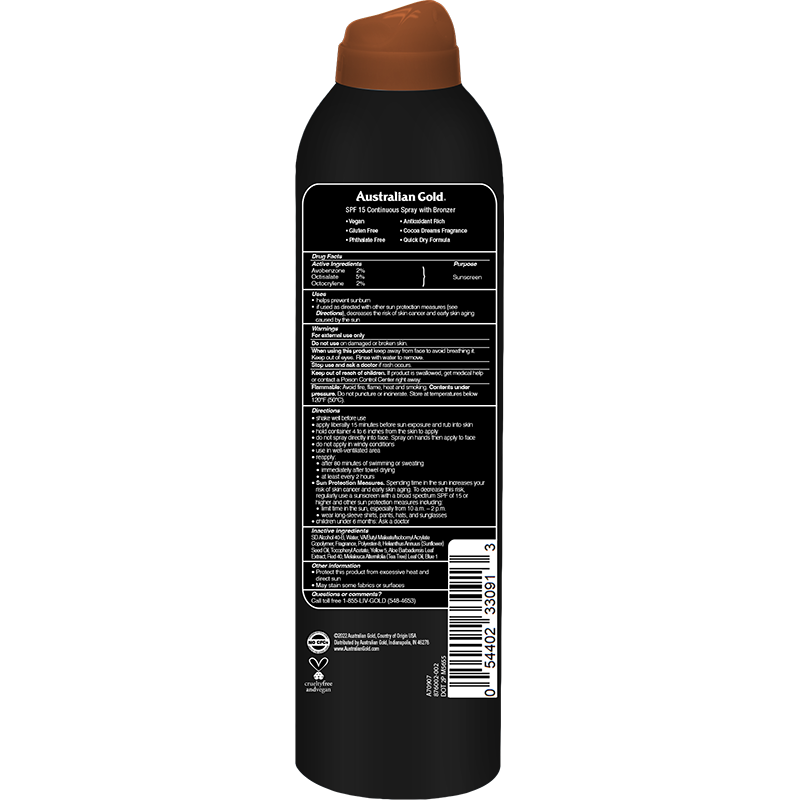 Australian Gold  SPF 15 Continuous Spray Bronzer