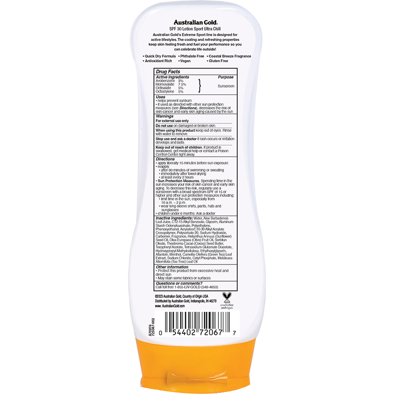 Australian Gold SPF 30 Lotion Sport Ultra Chill
