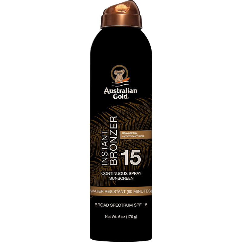 Australian Gold Continuous Spray Sunscreen With Bronzer 6oz - SPF 15