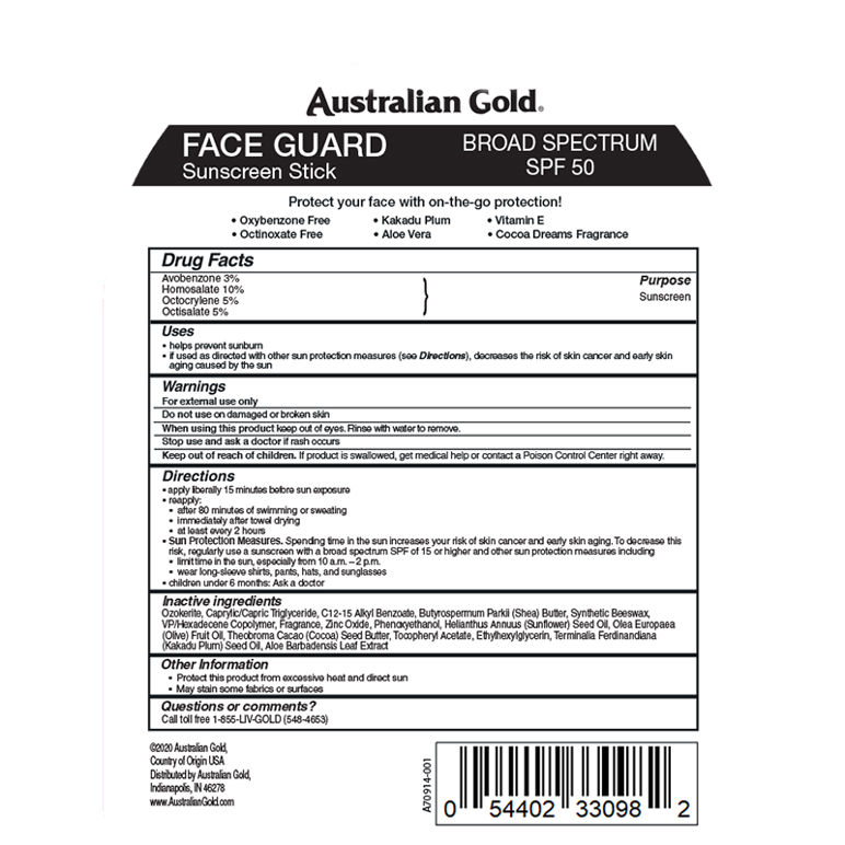 SPF 50 Face Guard Blister- Cocoa Dreams .5 fl oz
