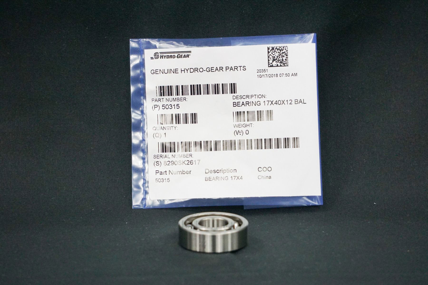 BEARING 17X40X12 BAL
