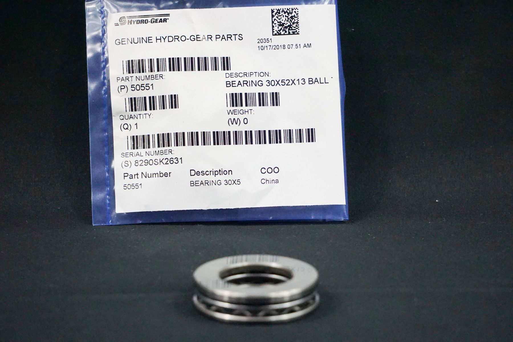 BEARING 30X52X13 BALL THRUST