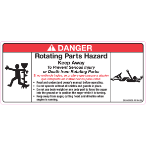 DECAL DANGER ROTATING PARTS
