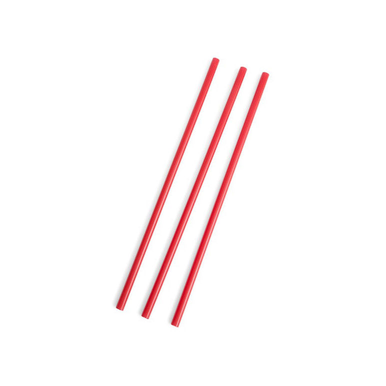 Straw Plastic Wrapped Giant Red 10.25 Inch