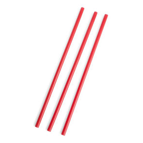 Straw Plastic Wrapped Giant Red 10.25 Inch