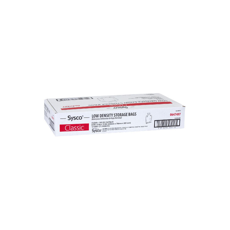 Bag Plastic Low Density 8 Inch X 3 Inch X 15 Inch