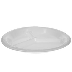 Plate Foam Laminated White 3-compartment 10.25