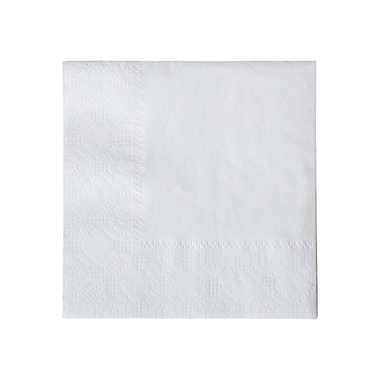 White Beverage Napkin 2-Ply 9.5x9.5"