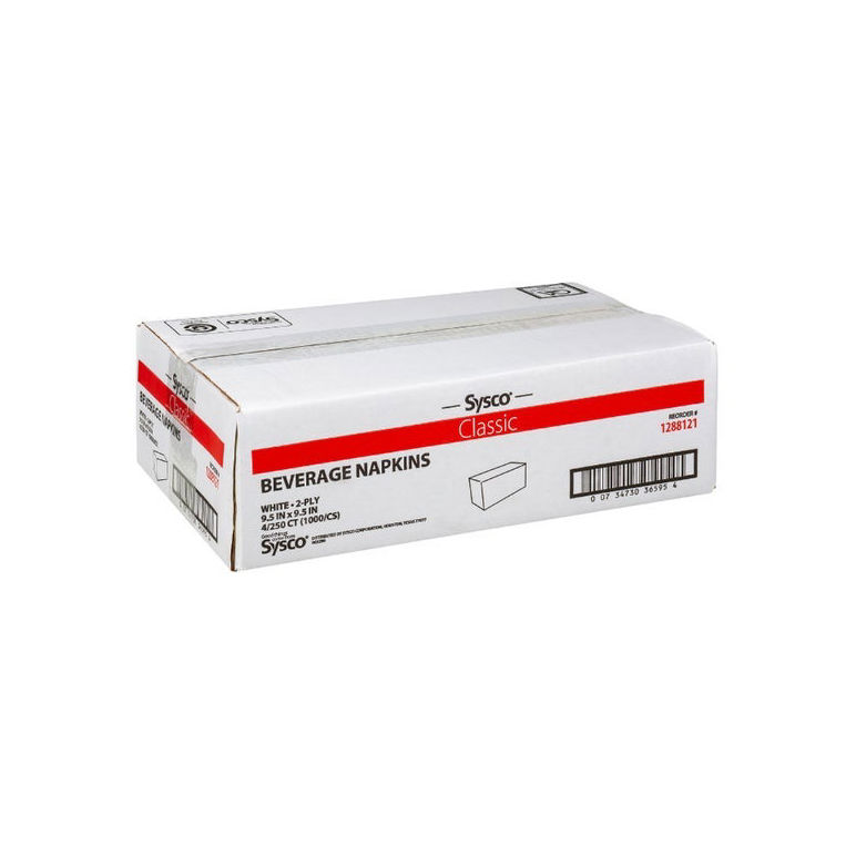White Beverage Napkin 2-Ply 9.5x9.5"