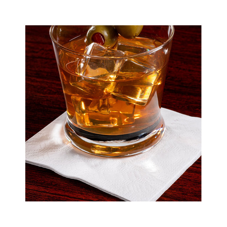 White Beverage Napkin 2-Ply 9.5x9.5"