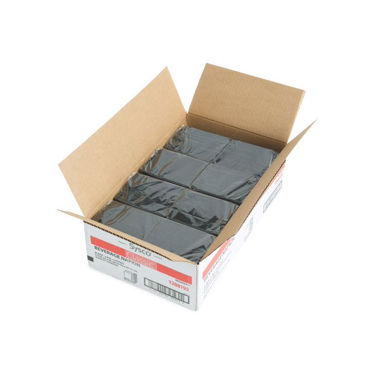 Napkin Beverage 9.5 Inch X 9.5 Inch 2-ply Black