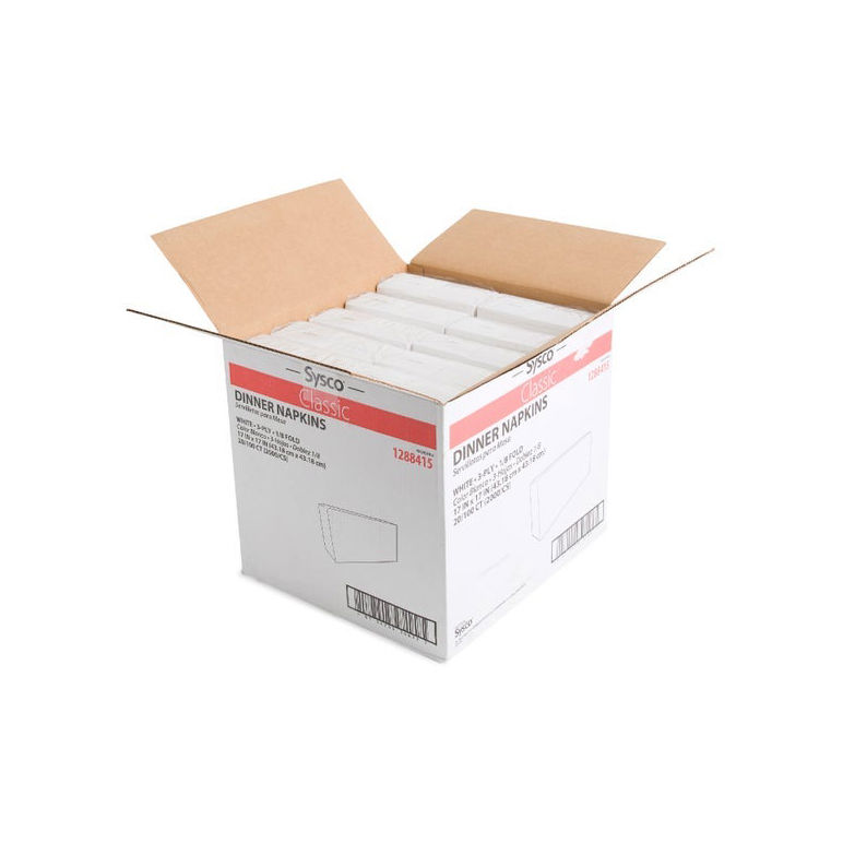 Napkin Dinner 17 Inch X 17 Inch 3-ply White 1/