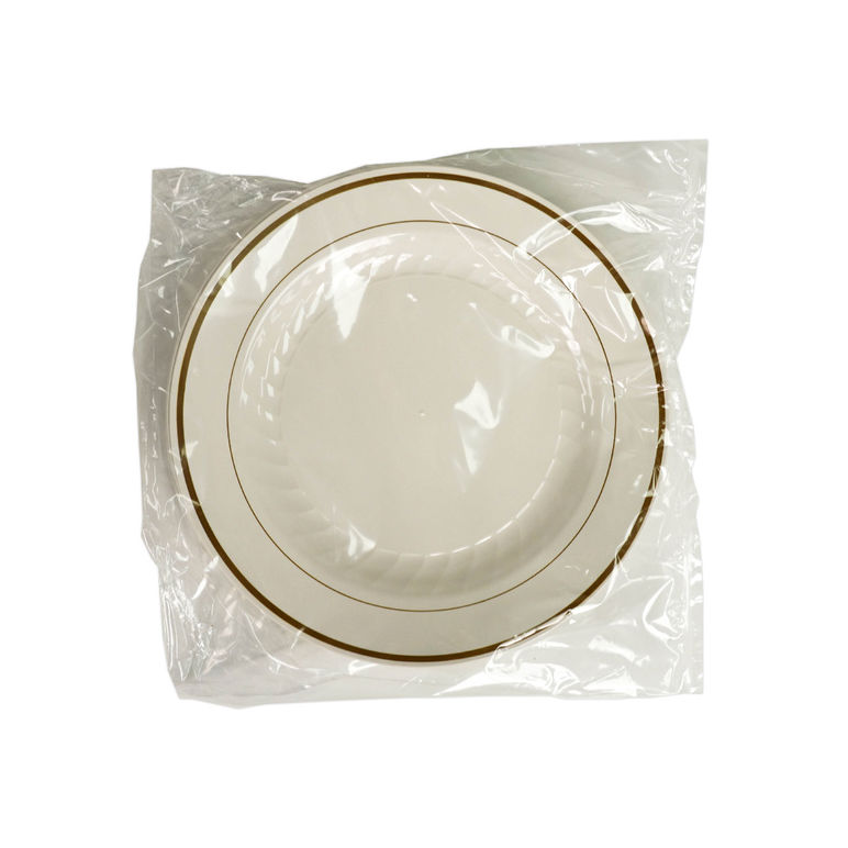 Plate Plastic Masterpiece With Gold Band