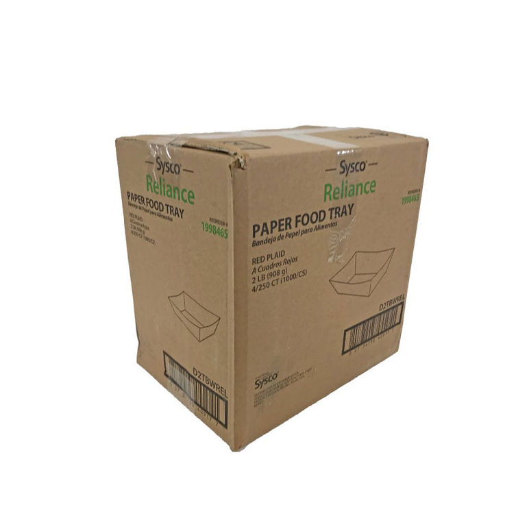 Tray Food Paper Red Plaid 2 Pound