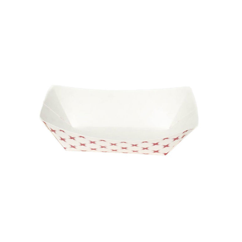 Tray Food Paper Red Plaid 8 Ounce
