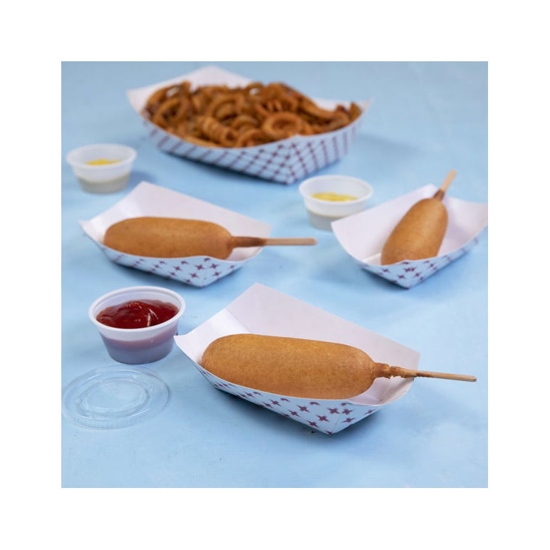 Tray Food Paper Red Plaid 8 Ounce