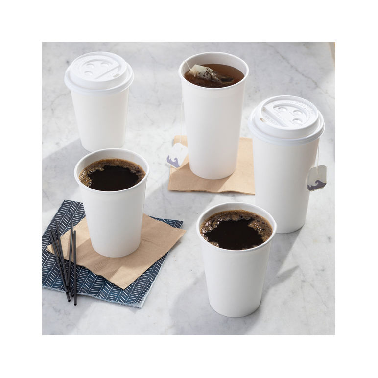 Lid Plastic White Dome For 10-24 Ounce