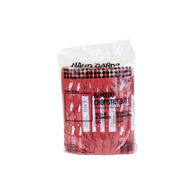 Bamboo Chopsticks W/ Red Sleeve 9"