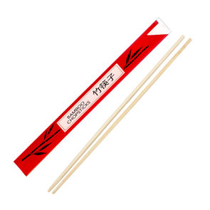 Chopsticks Bamboo Red Sleeve 9 Inch