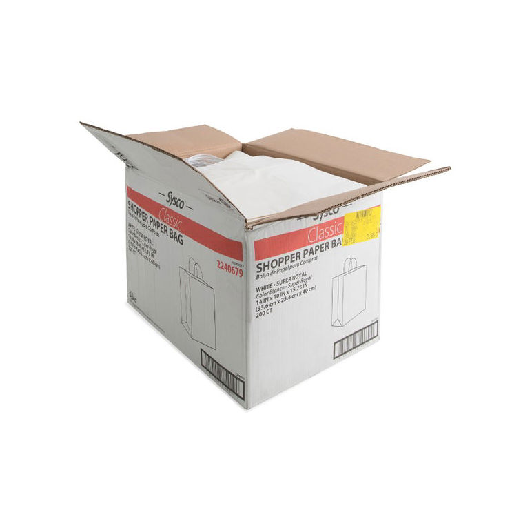 Bag Paper White Shopper 14x10x15
