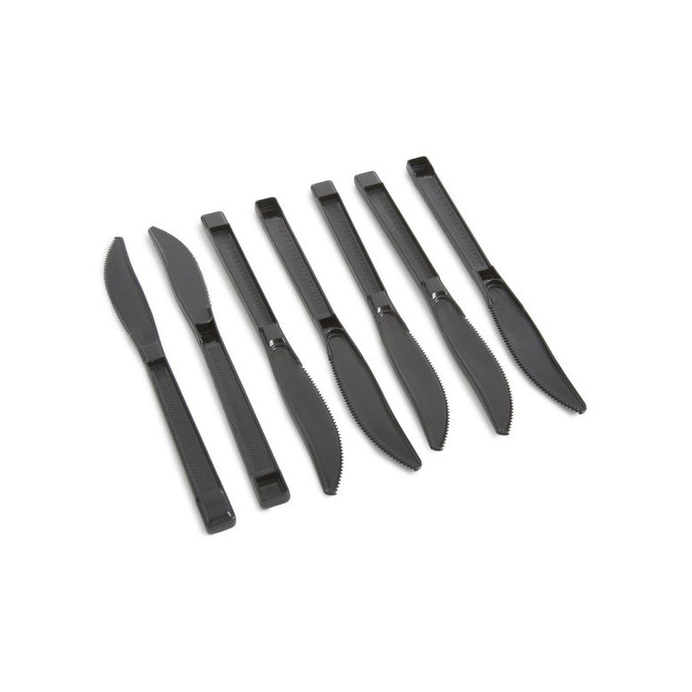 Knife Plastic Polypropylene Black Heavy Full Length