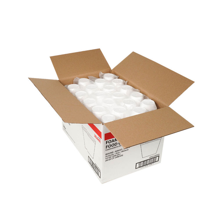 Container Foam Round 12 Ounce Squat White