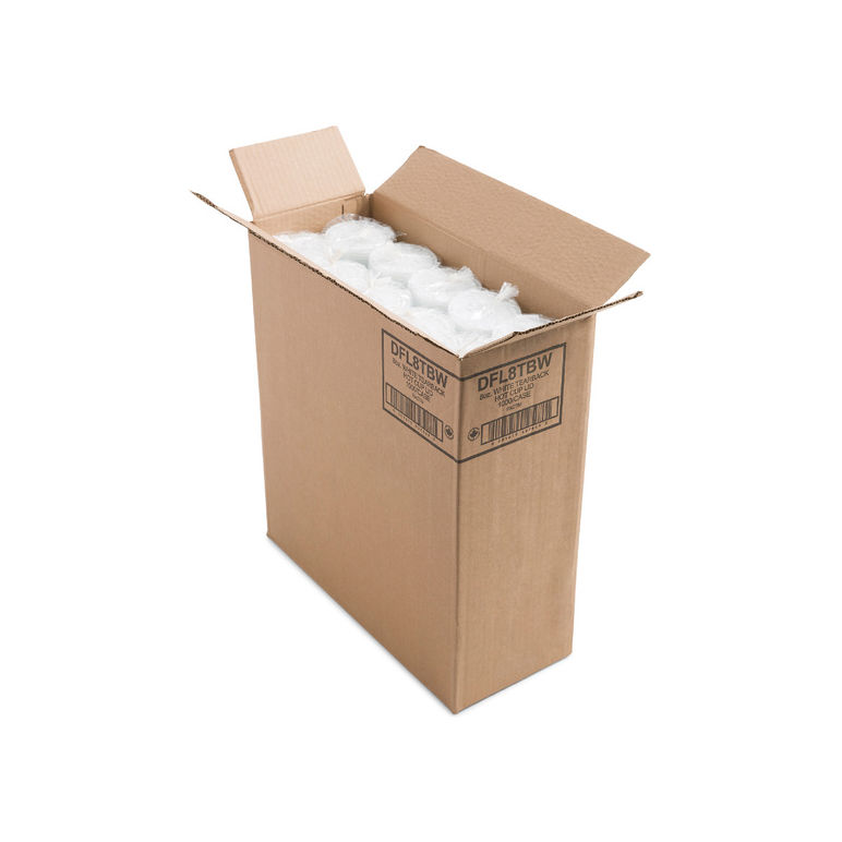 Lid Plastic White Tearback 8-10 Ounce