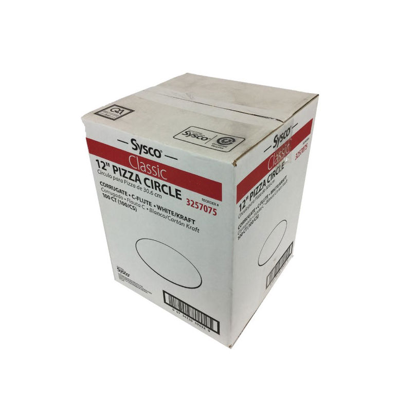 Circle Pizza 12 Inch C-flute Corrugated White