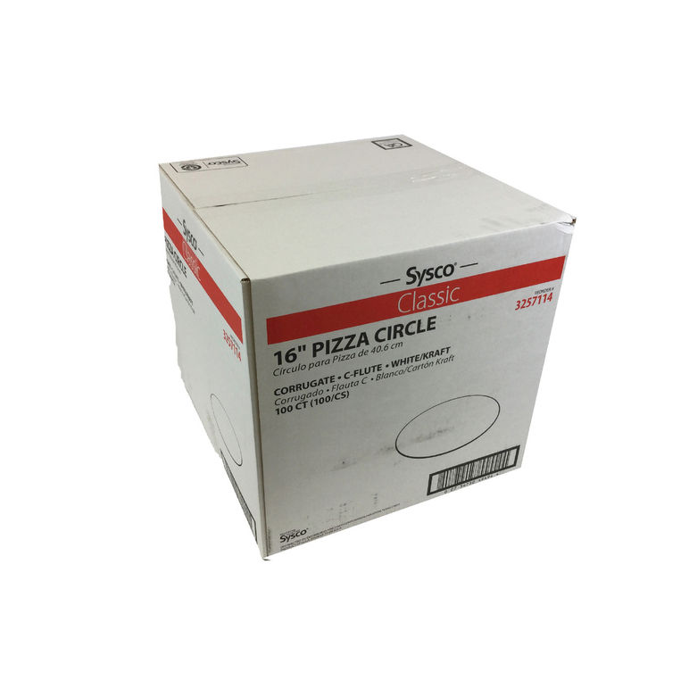 White Corrugated Pizza Circle C-Flute 16"