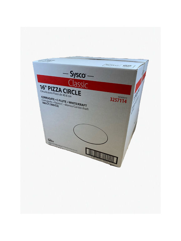 White Corrugated Pizza Circle C-Flute 16"
