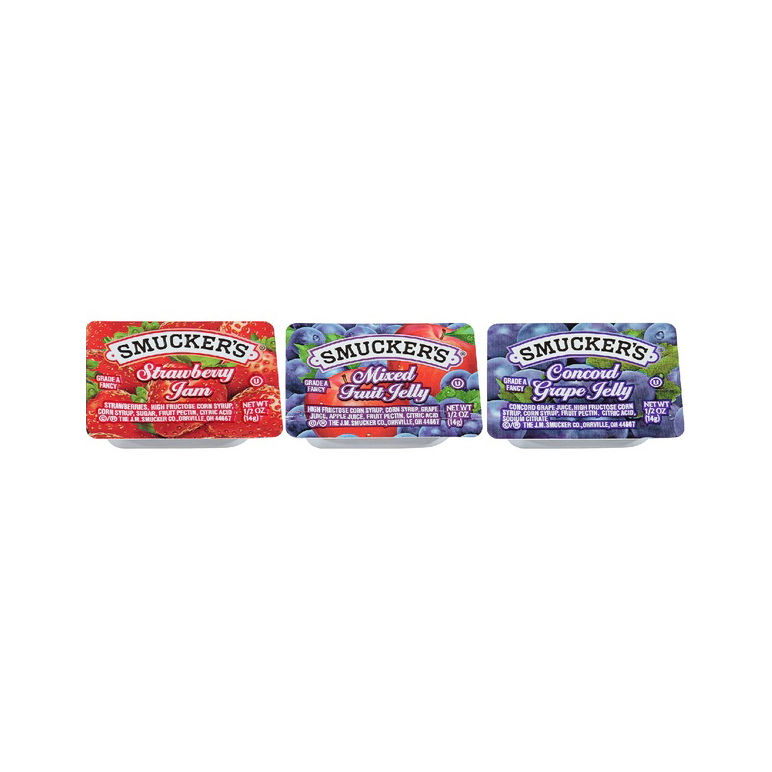 Jelly Assorted Cup Grape Strawberry & Mixed Fruit