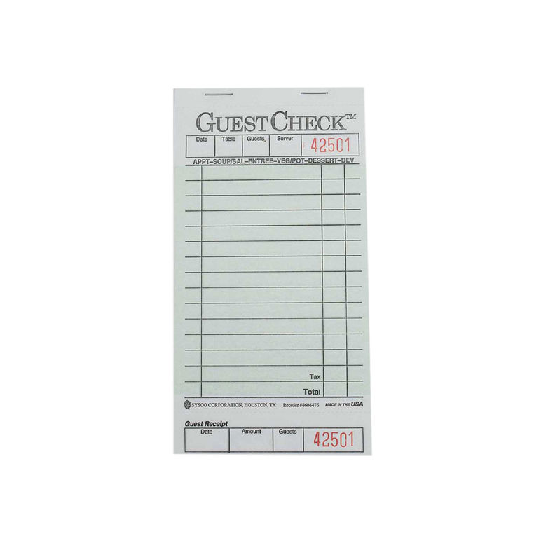 Guest Check Board 1 Part Green