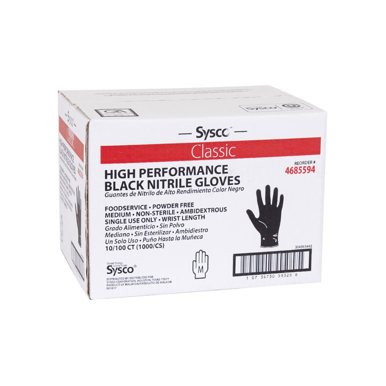 Glove Nitrile Foodservice Powder Free Black Medium
