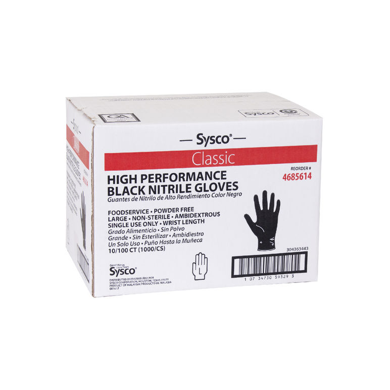 Glove Nitrile Foodservice Powder Free Black Large