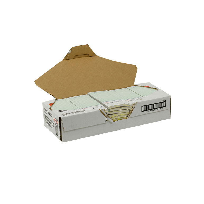 Guest Check No-carbon 2 Part Green