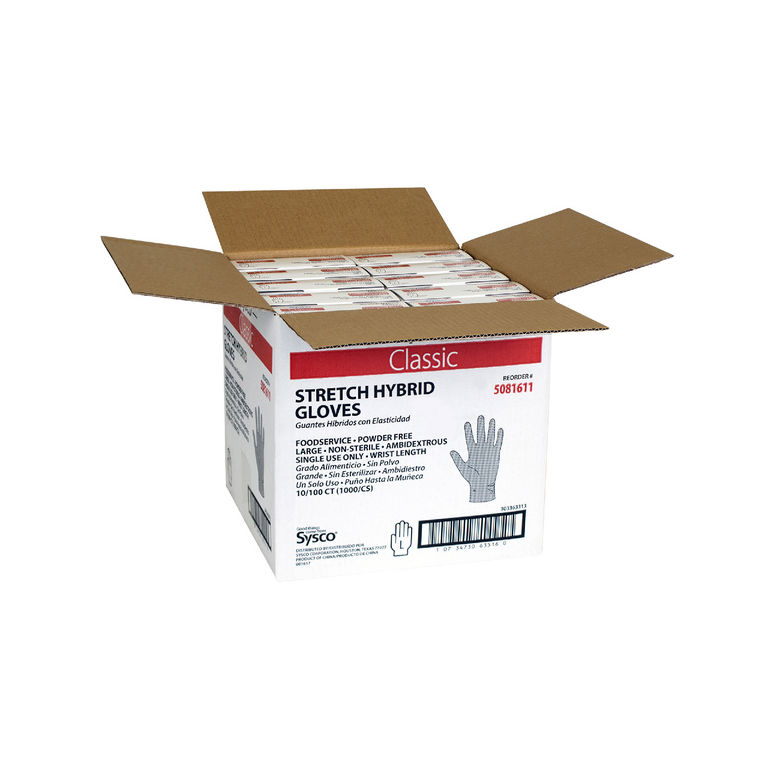 Glove Polypropylene Hybrid Stretch Clear Large