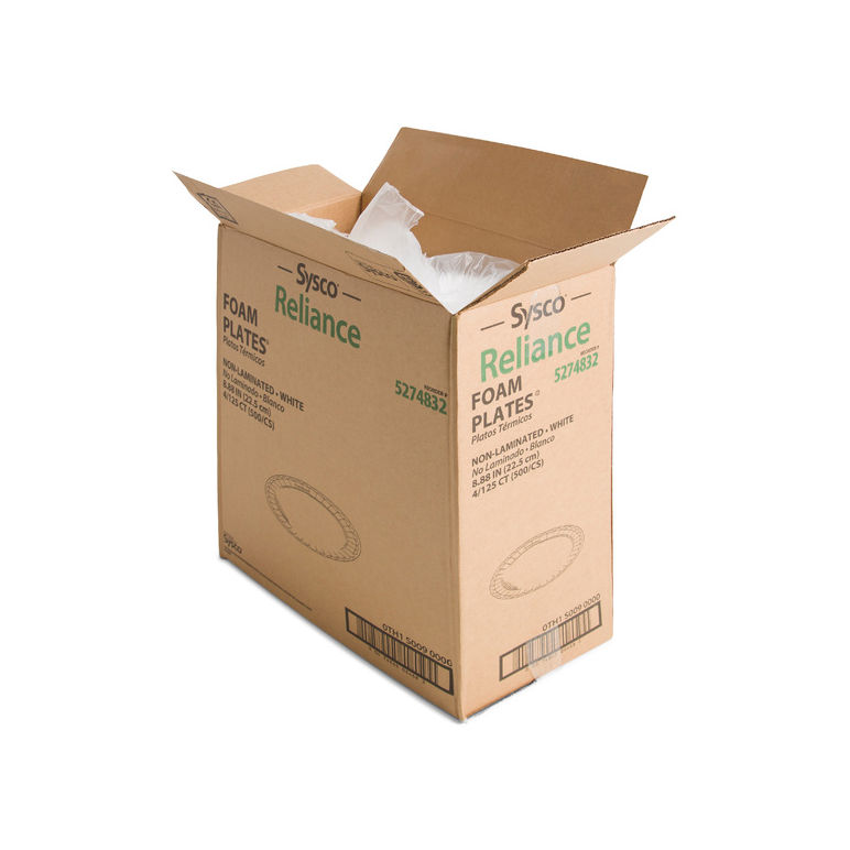 Plate Foam Unlaminated White 9 Inch