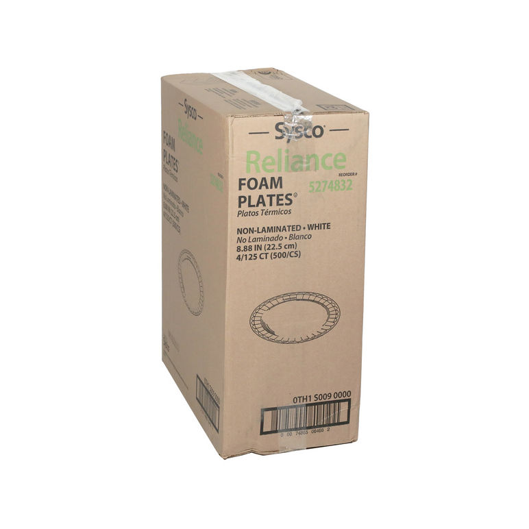 Plate Foam Unlaminated White 9 Inch