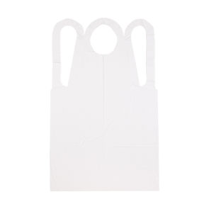 Apron Poly Embossed White 28 Inch X 46 Inch Ec