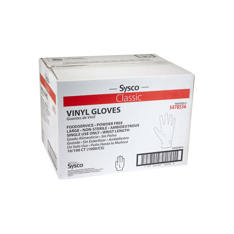 Glove Vinyl Foodservice Powder Free Large