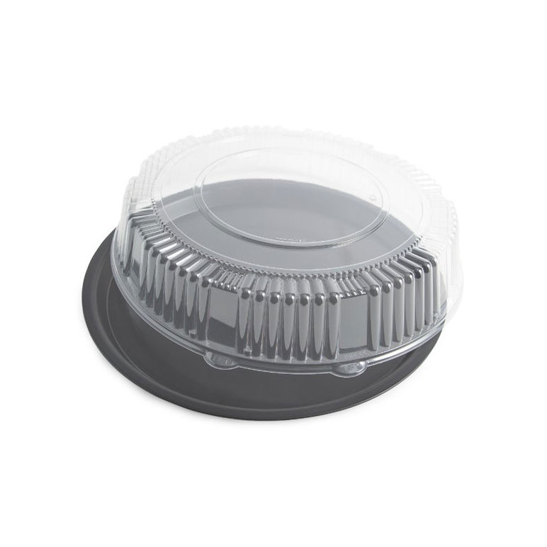 Tray Plastic Black 16\u001a Round With Lid