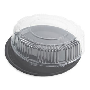Tray Plastic Black 16\u001a Round With Lid