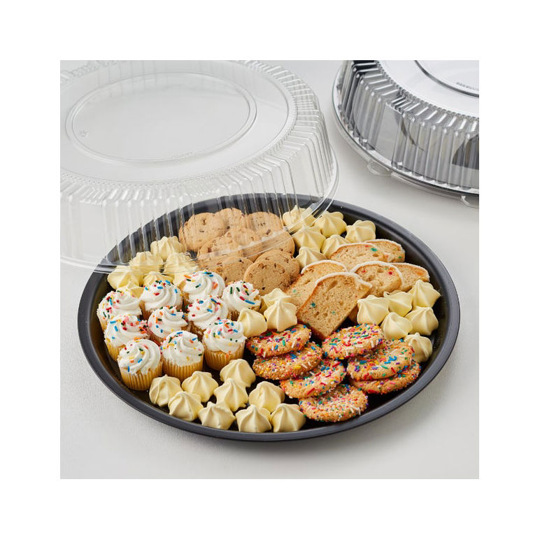 Tray Plastic Black 16\u001a Round With Lid