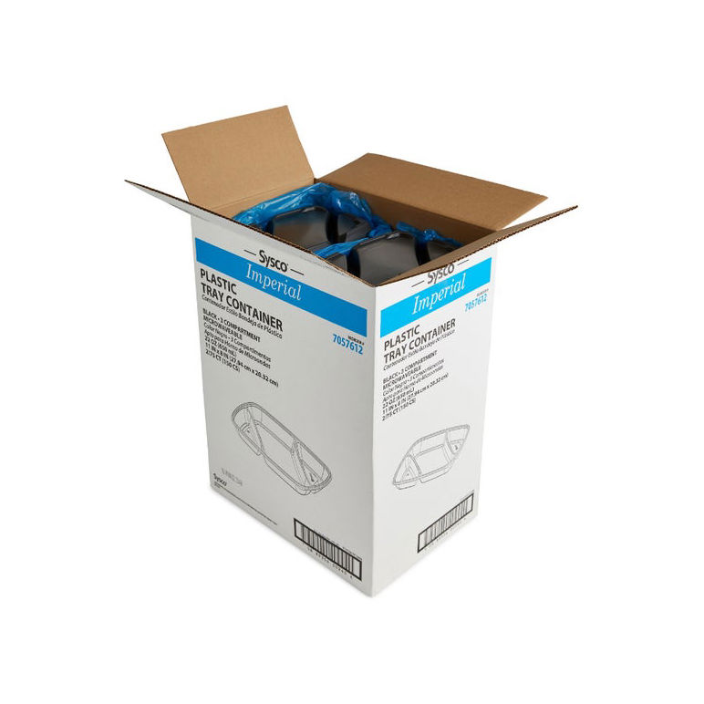 Container Plastic 3 Compartment Large Rectangular