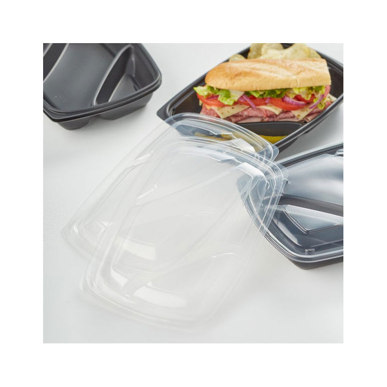 Container Plastic 3 Compartment Large Rectangular